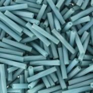 Miyuki twisted bugle Perlen 2x12mm Matted opaque turquoise blue luster TW2012-2029